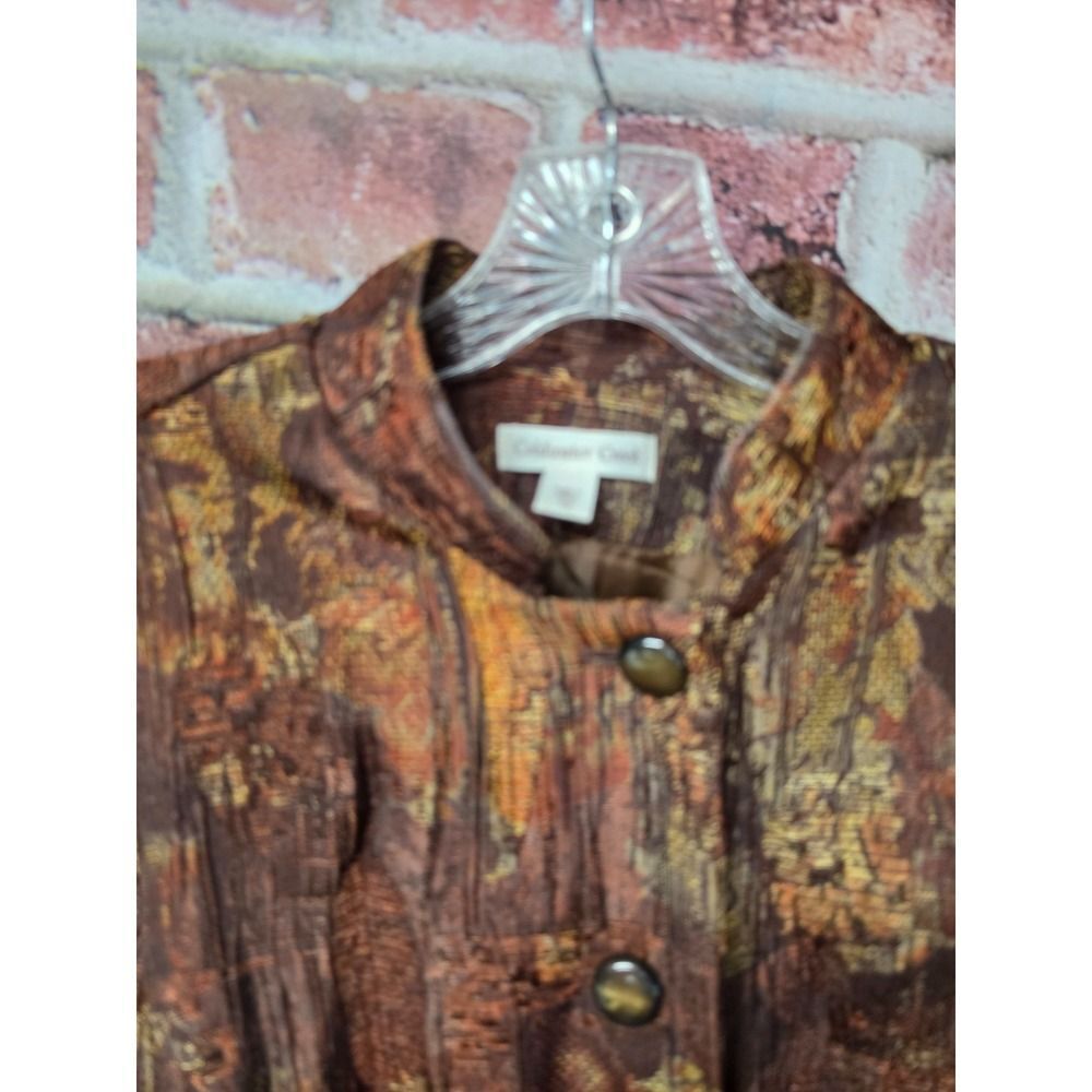 Women's COLDWATER CREEK Abstract Print Lined Jacket Size 16 - Picture 2 of 8